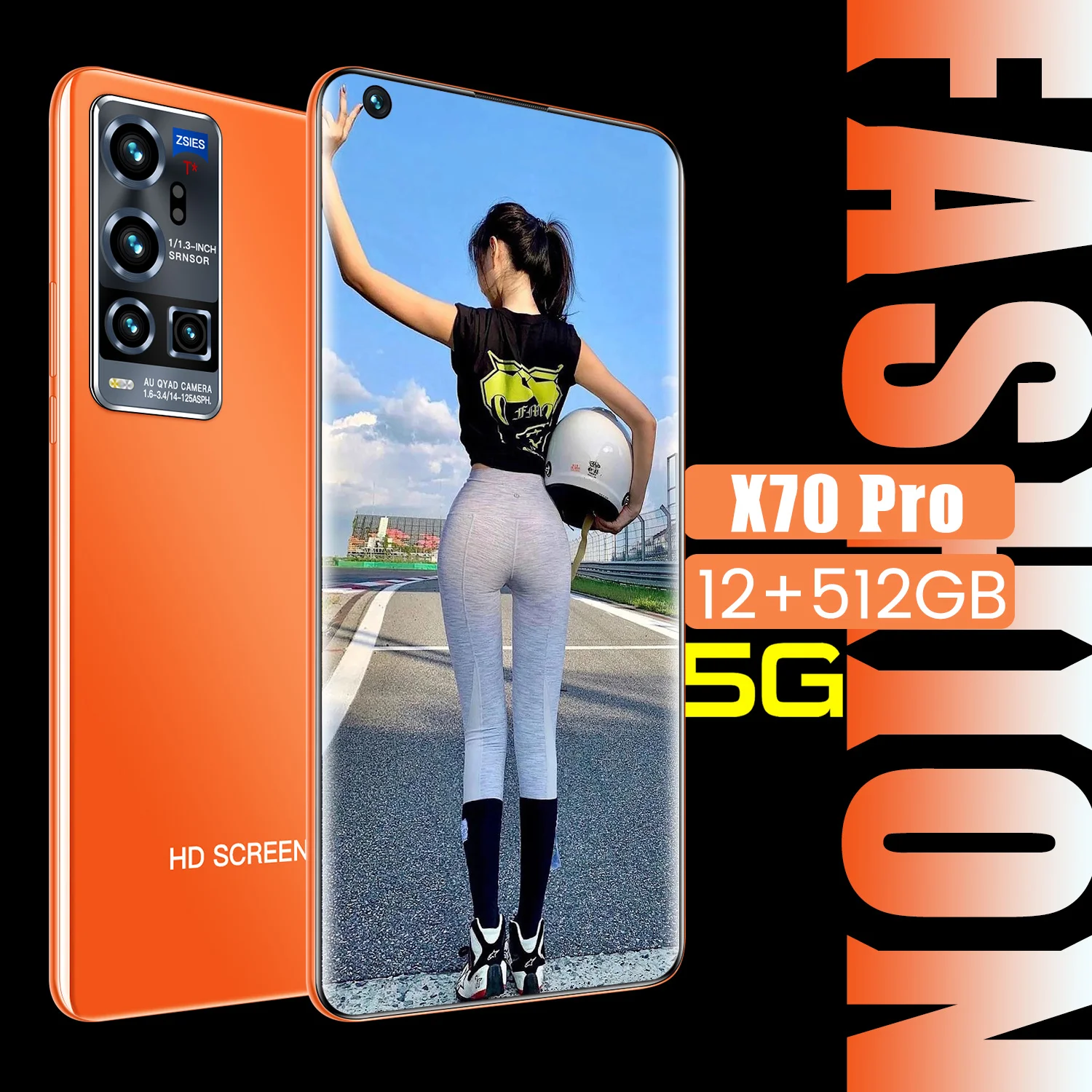 

Smartphone Global Version X70 Pro 5G Mobile Phone 7.5 Inch 5600mAh Android 10.012GB 512GB Face ID Dual Sim MTK6799 HD Screen