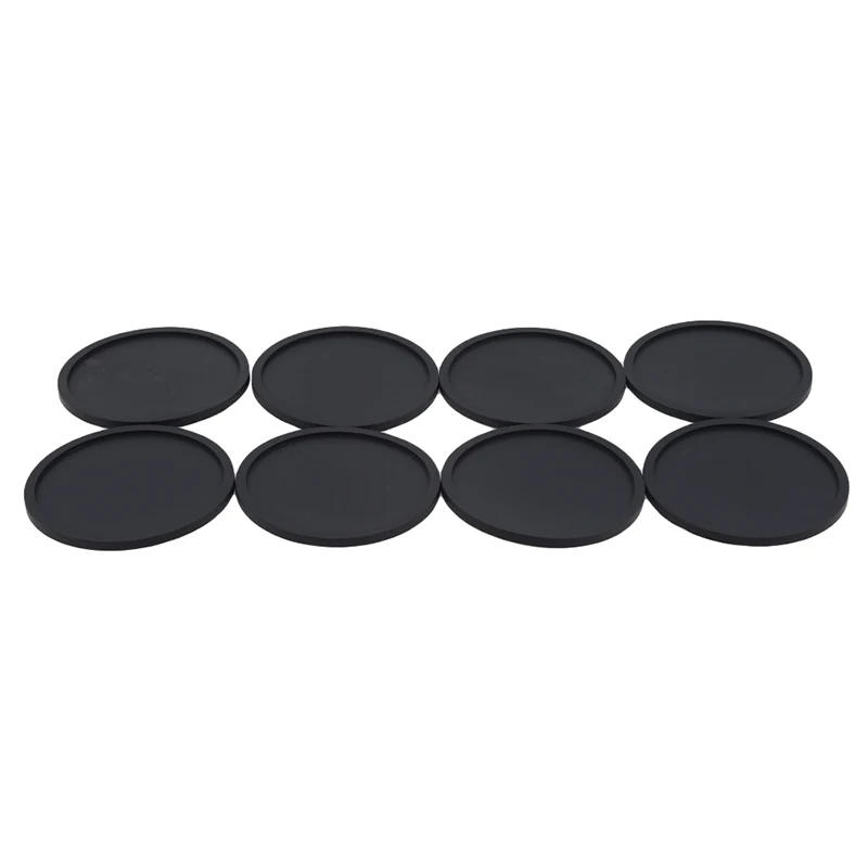 

HOT SALE Silicone Black Drink Coasters Set Of 8 Non-Slip Round Soft Sleek And Durable Easy To Clean Multicolor