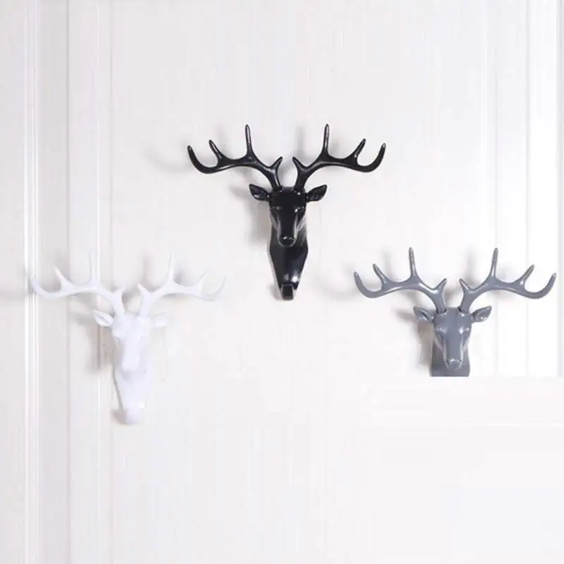 

1 pcs Antlers American Wall Decor Hook Hanging Clothes Hat Scarf Key Hanger Jewelry Bracket Display Hook Rack Black/Gray/White