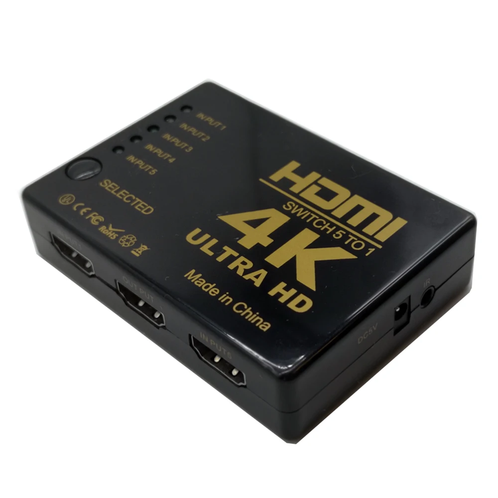 HD 4K * 2K HDMI-совместимый коммутатор 1x 5 портов входов в 1 переключатель сплиттер