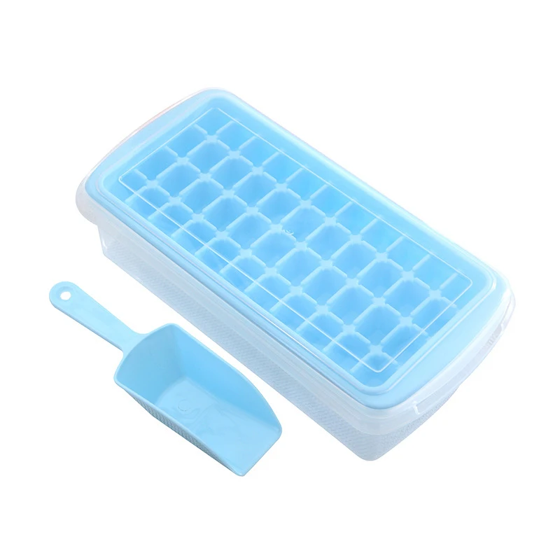 Ice Cube Tray with Lid and Bin 44 Nugget Silicone for Freezer Comes Container Scoop Cover | Дом и сад