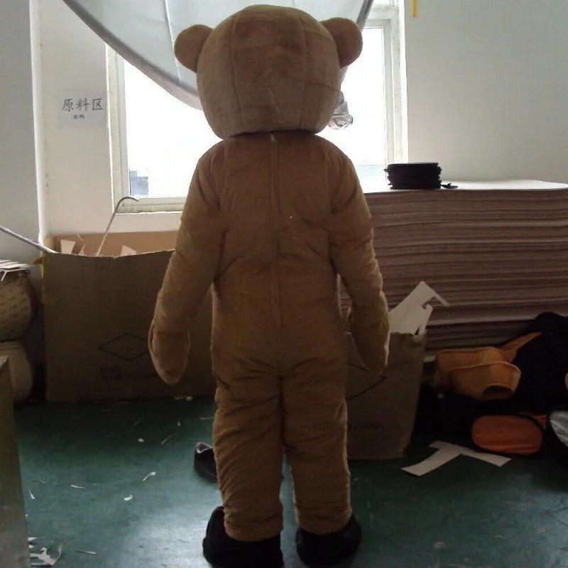 Коричневый костюм талисмана для плюшевого мишки Косплэй вечерние меховые наряд