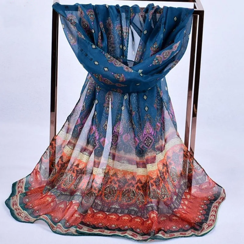 Новые женские шарфы длинные шифоновые накидки пончо пляжные фломастерские