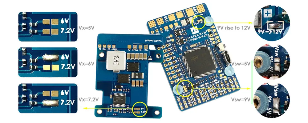 Matek Systems F765-WING STM32F765VI игровые джойстики со встроенным серверный компьютером с экранным меню для RC Самолет с неподвижным крылом