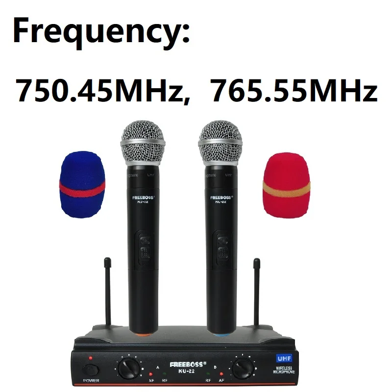 Frequency 750 765 UHF Long Range Dual Channel 2 Handheld Mic Transmitter Professional Karaoke UHF Wireless Microphone System consumer electronics - Цвет: Frequency 750 765