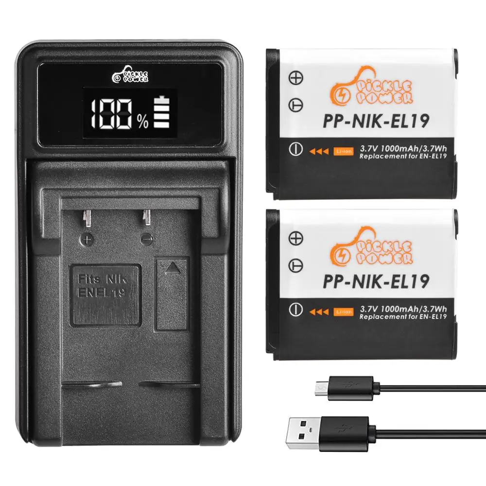 

EN-EL19 EN EL19 NP-BJ1 Battery+LED USB Charger for Nikon Coolpix S2600 S2700 S3100 S3500 S4100 S4150 S4400 S5200 S6400
