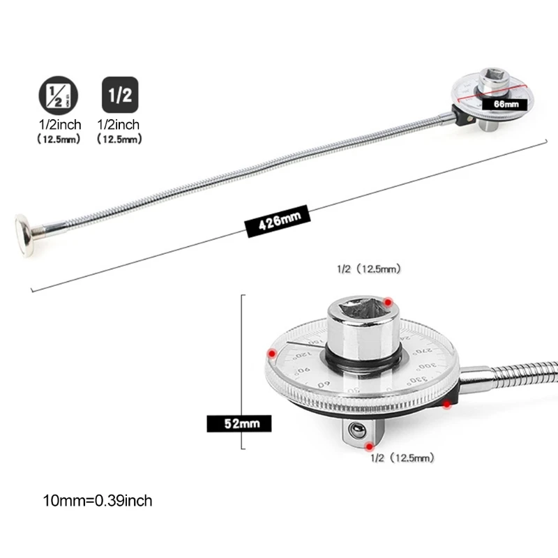 

Professional and Durable Angle-Rotation-Measurer-Tool-Wrench 1/2" Drive Torque Angle Gauge Meter W0YF