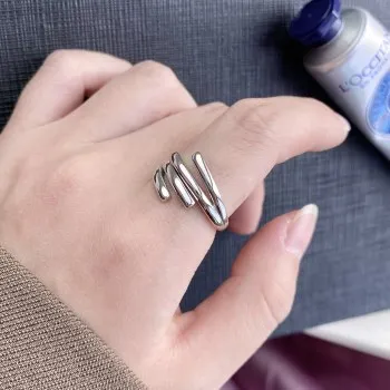 

2021 S925 sterling silver ring ins Japanese and Korean personality design ring open ring female JZ427KFDG