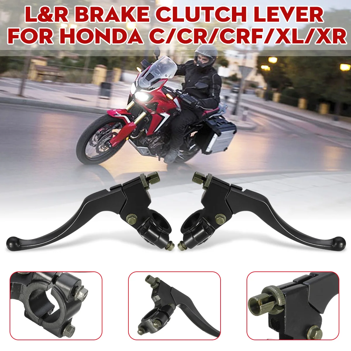 

Black Left/Right Front Motorcycle Motorbike Brake Lever Perch Clutch For HONDA C/CR/CRF/XL 1977-2011 2012 2013 2014 2015 2016