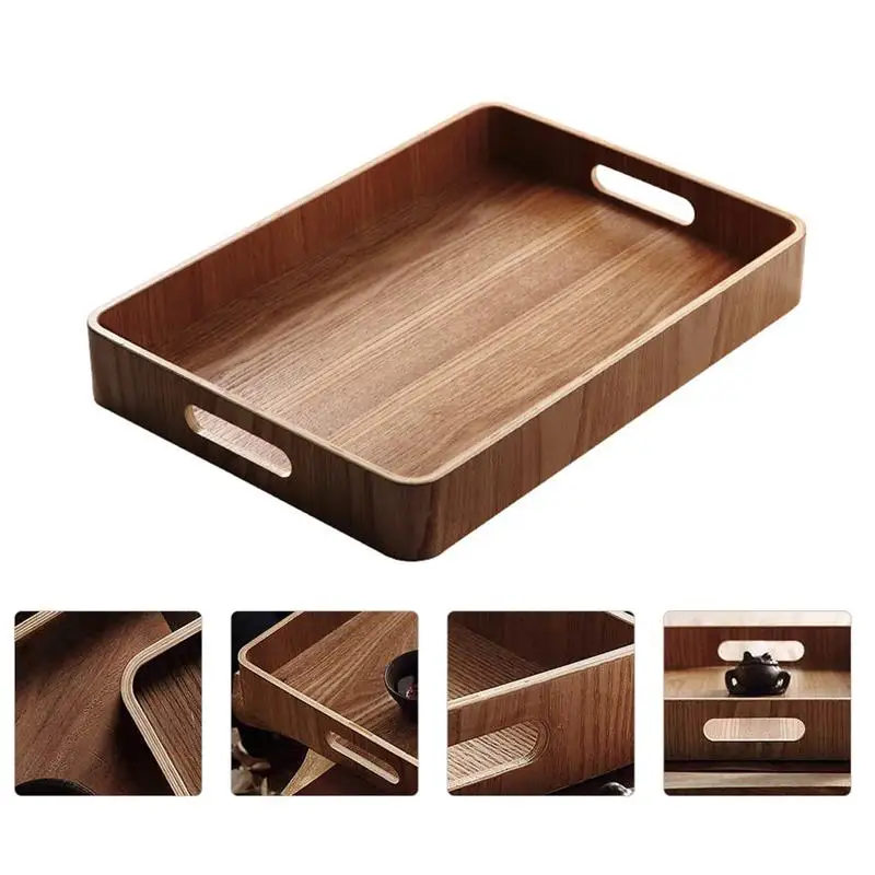 

Wooden Tray Food Dessert Fruits Plate Tray Storage Tray Household Tableware