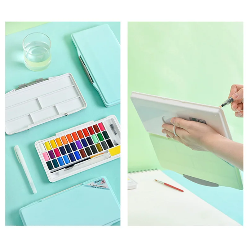 Высококачественный однотонный яркий набор краски 48 цветов макароны портативная