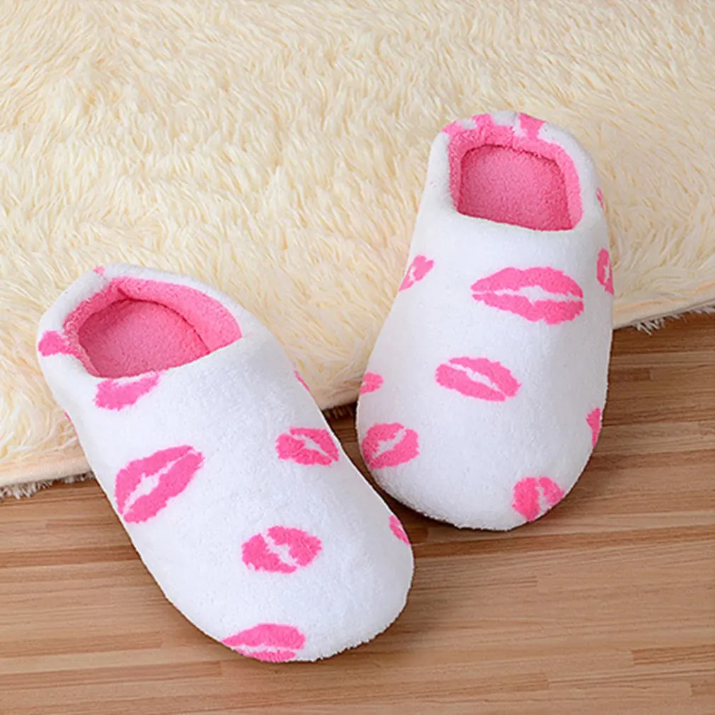 

Indoor Warm Fleece Slippers Ladies Girls Cartoon Winter Soft Foot Warmer Non-Slip Plush Slip-on Shoes Home Slippers Hot Sale