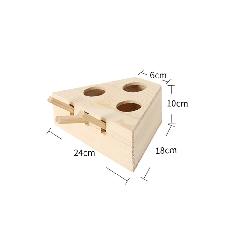 

Hamster Machine Pet Toy Accessories Interactive Cat Hunt Mouse Toys 5 Holes Solid Wood Whack Mole Game Funny Kitten Puzzle Toy