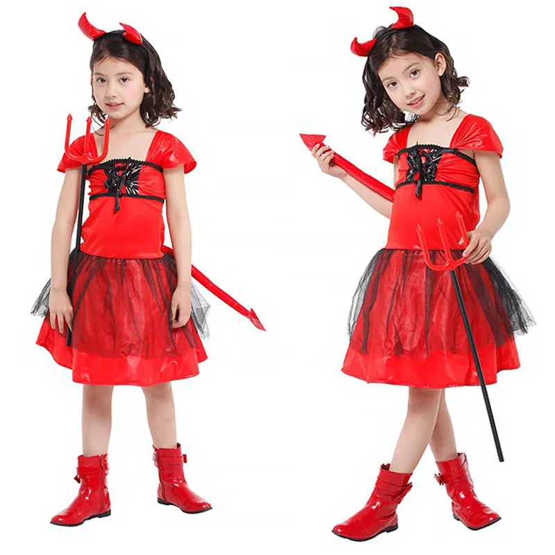 

girls costume dress vampire ghost cosplay halloween thin slim dress girl high quality polyester material