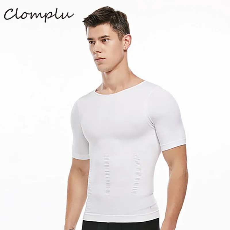 Clomplu пояс для похудения Мужская рубашка боди футболка корсет мужчин Bellies Abdo