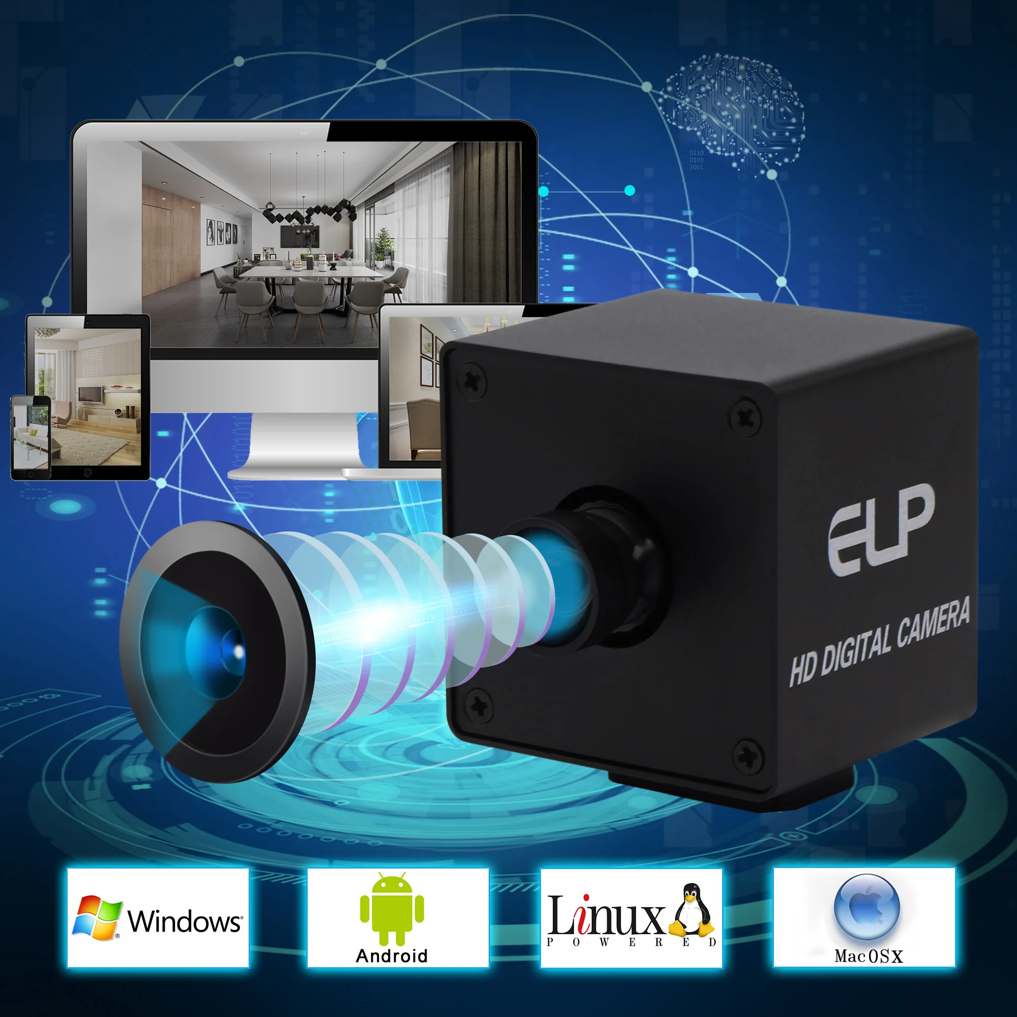 13MP 3840x2880 USB камера IMX214 (1/3) без искажений Промышленный аппарат видения Веб-камера