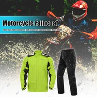 motorcycle rain suit waterproof raincoatrain pants poncho rain jacket motorbike scooter riding rain suit with shoe cover green