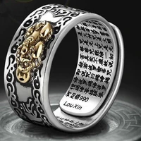 men ring pixiu charms ring women feng shui amulet wealth lucky open adjustable ring men buddhist jewelry rings