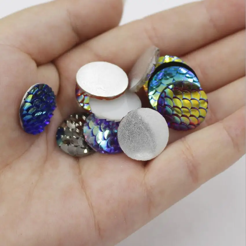 100 шт. кабошон из каучука с текстурой русалки 16 цветов 15 8 мм| |