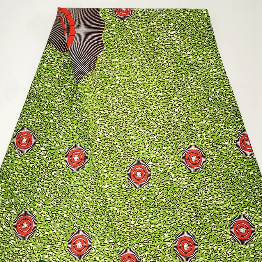 

New Nigerian Satin Golden African Wax Fabric Cotton Print Rapper Batik Ankara Material Cotton For Sewing 6yards