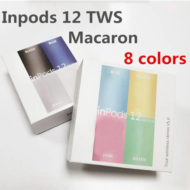 30 шт. оригинальные беспроводные наушники inpods 12 Macaron Bluetooth TWS V5.0 Стерео Мобильный телефон спортивный пот сенсорные наушники всплывающие