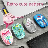 1600dpi optical computer mouse retro fox pattern wireless usb mouse 2 4ghz ergonomic mice for laptop pc mouse for girl office