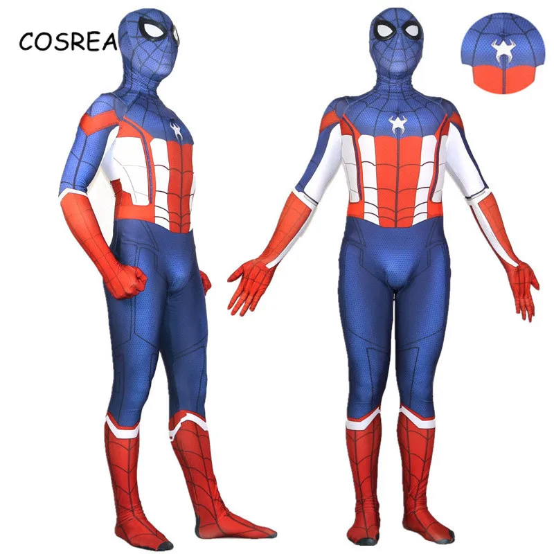 Костюм Капитана Америки из фильма боди на молнии спандекса костюм для косплея с 3d