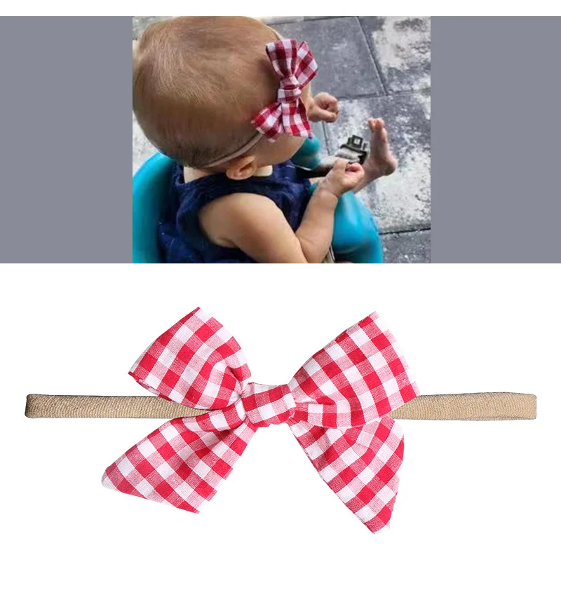 New Baby Girls Луки Оголовье 10 шт. / Компл. Эластичные Нейлоновые Ободки для Девочек Симпатичные Принты Луки Оголовье Набор Детские Аксессуары Для Волос