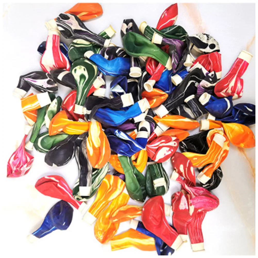 

30 Pcs Balloons Marble Agate Decoration Mix Color for School Introduction Birthday Party MDJ998