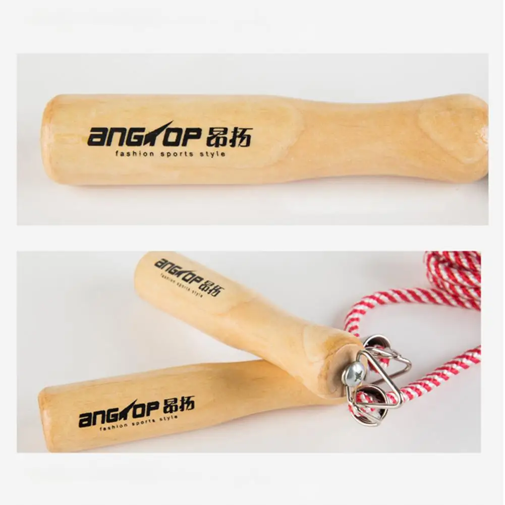 

ANGTOP AT0915 Cotton Rope Wooden Handle Rope Skipping Adult Sports Dedicated Skipping Rope Corda De Pular Corda