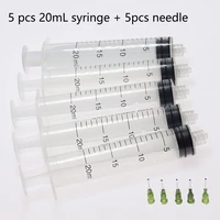 5pcs 20ml 20cc screw syringes with 14g blunt tip needles and caps for industrial dispensing