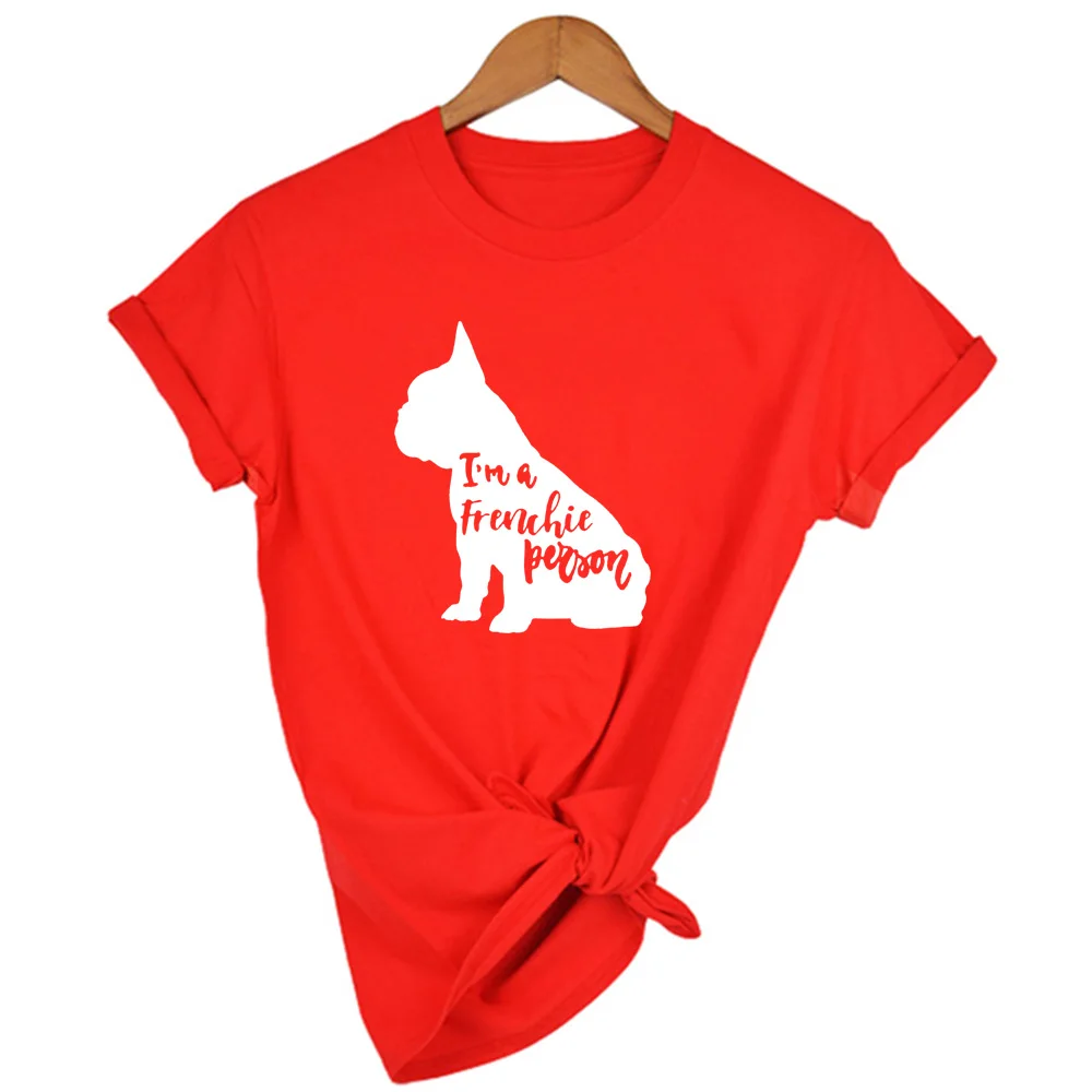 Женские футболки с принтом I'm A Frenchie Person изображением французского бульдога Dog Mom