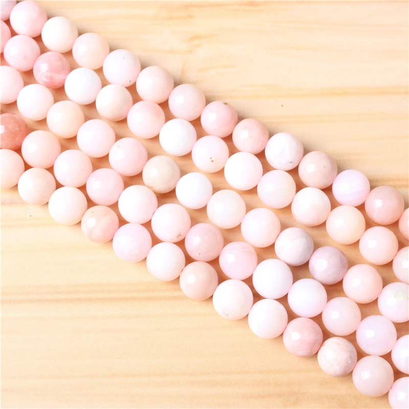 

Top Powder Opal 4/6/8/10/12mm Natural Gem Stone Polished Smooth Round Beads For Jewelry Making DIY Bracelets