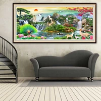diy diamond painting landscape nature cross stitch full square round embroidery mosaic waterfall picture of rhinestones wall art