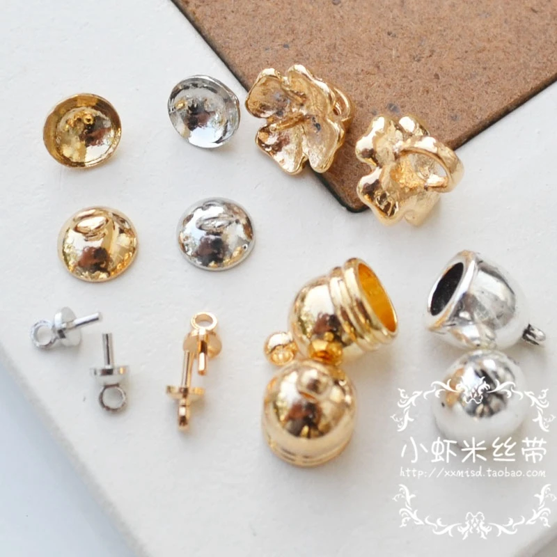 

10Pcs Alloy Round Stud Earrings Parts Accessories Jewelry Making Supplies Diy Handmade Hair Accessories Material