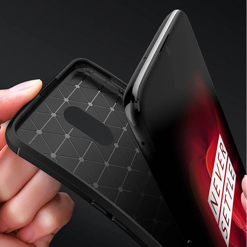 Для OnePlus 7 Чехол Мягкий Силиконовый противоударный бампер из углеродного волокна