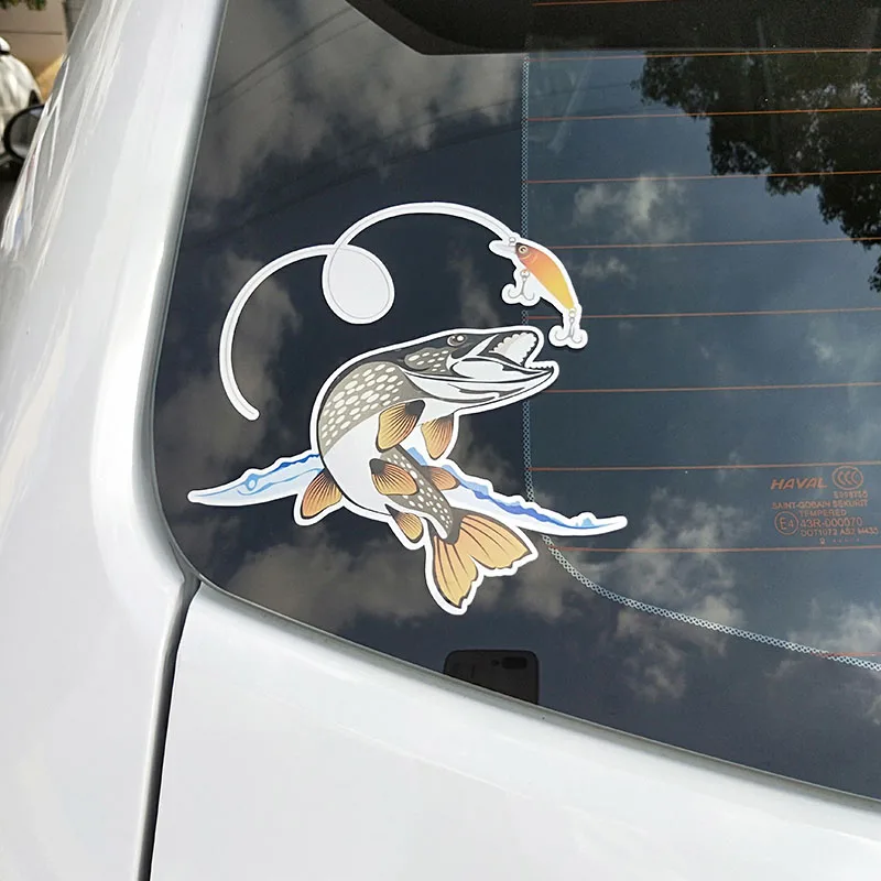 

Personality Fish Car Stickers Accessories Motorcycle Cover Scratches Waterproof PVC 13cm *12cm