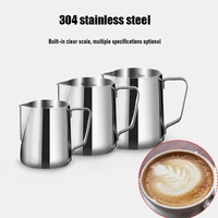new stainless steel milk jugs cup fashion craft frothing jug espresso coffee with scale latte art jug pitcher iron mug container