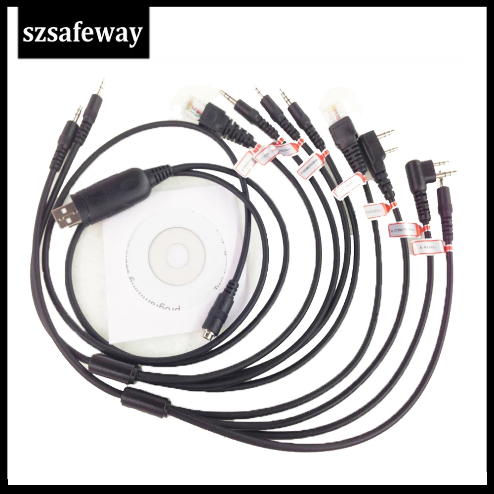 8 в 1 кабель для программирования для Motorola PUXING BaoFeng UV-5R для Yaesu для Wouxun hyt для Kenwood радио для автомобиля
