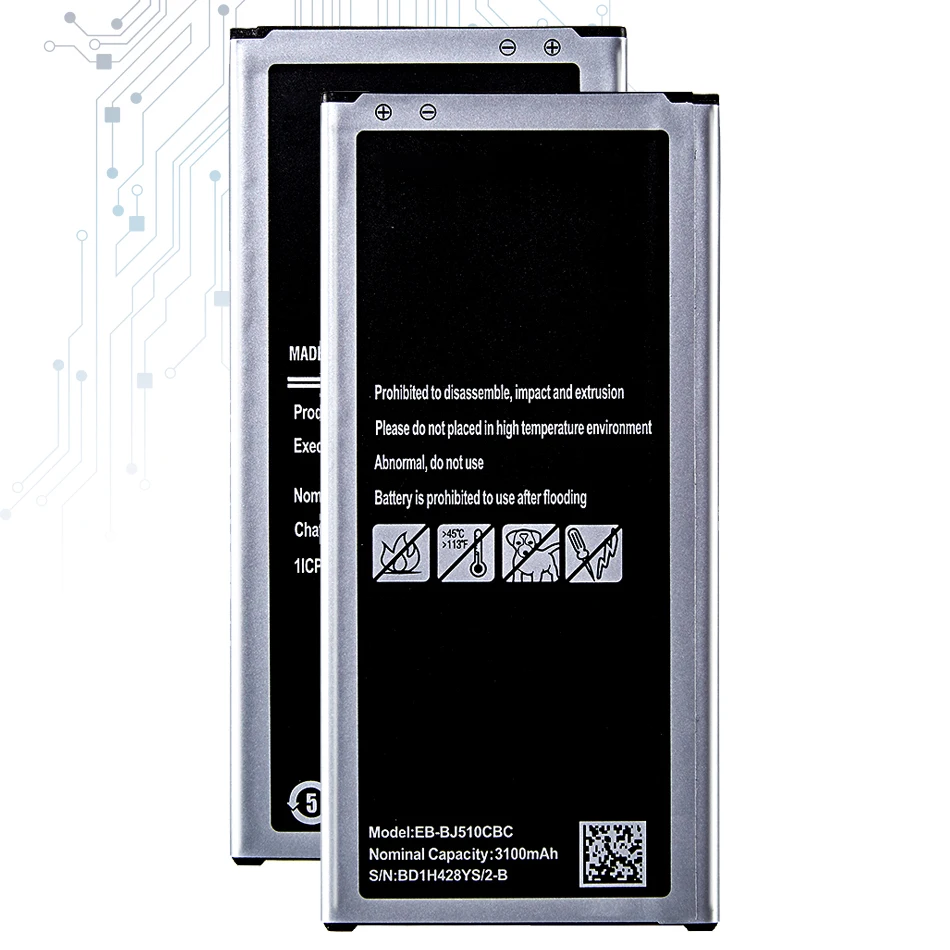 Батареи сотового телефона EB BJ510CBC для Samsung Galaxy J5 2016 Edition J510 SM J510F J5109 J5108 батарея 3100