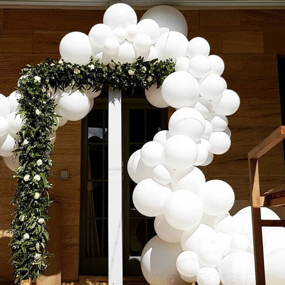 

100Pcs White Balloons Latex Party Balloons White Theme Birthday Wedding Decoration 5/10/12 inch