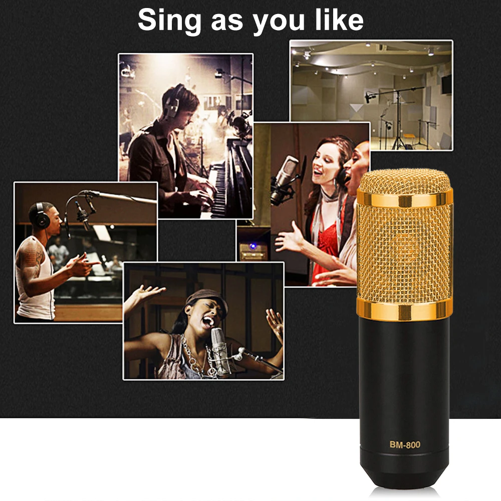 

BM800 Wired Professional Condenser Microphone Cardioid Portable Hanging Microphones For Karaoke Youtube Video Living Home Stereo