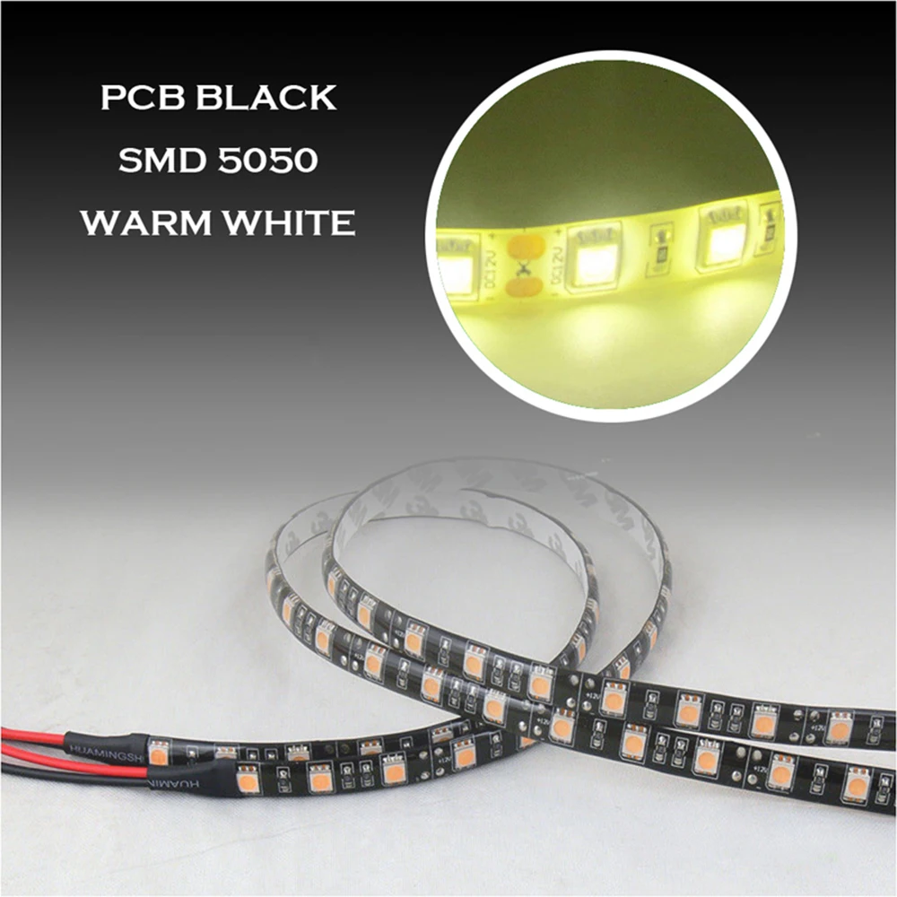 

Led Strip Light 1m 60 LED PCB Black SMD 5050 Waterproof DC 12V Light up colorful home life Flexible LED Light