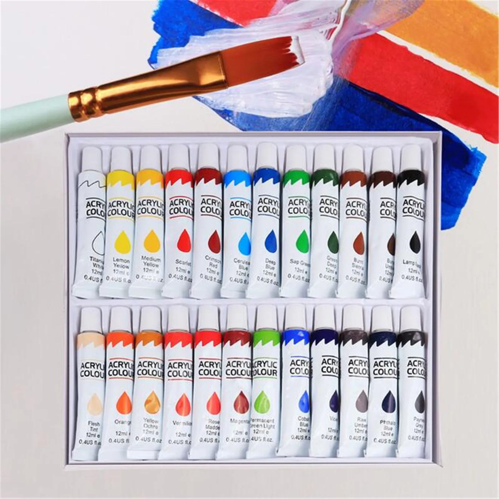 

24Colors/Set Acrylic Paint Color Set Acrylic Paints Pigment for Artists Ceramic Stone Wall Craft Paints Color Pigments #41