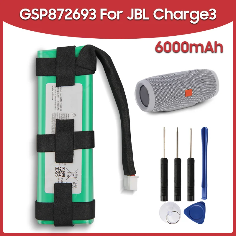 Оригинальная сменная батарея GSP872693 GSP1029102A 6000 мАч для JBL Charge3 Charge 3 Bluetooth уличные
