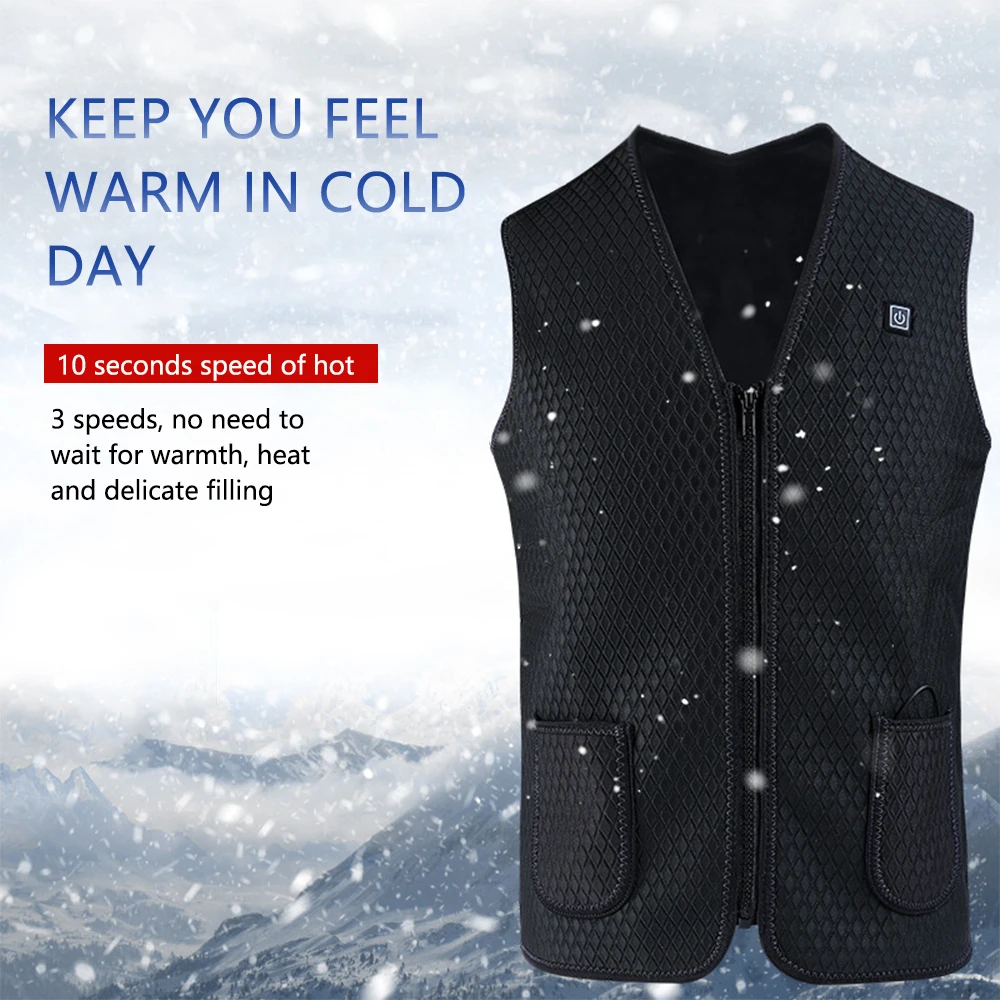 

Self heating vest Heated Vest Women Smart USB Charging 3 Speed Temperature electric heating vest Warmer Thermal Vest Heated Man