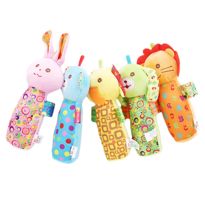 

Baby Rattles Mobiles Sticks Soft Plush Doll Cotton Cartoon Monkey Rabbit Cute Bed Hanging Hand Bell Animal Toy Kids Toy Gifts
