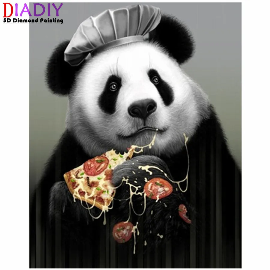 

5D алмазная живопись «сделай сам», забавная мозаика в виде панды, полная выкладка, квадратная/круглая Алмазная вышивка, наборы для вышивки кр...