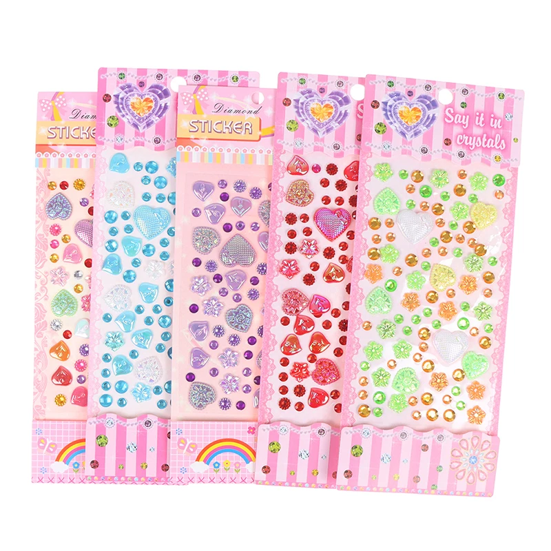 

1 лист драгоценных камней в форме сердца, акриловые самодельные игрушки, детский Скрапбукинг, украшение для автомобиля