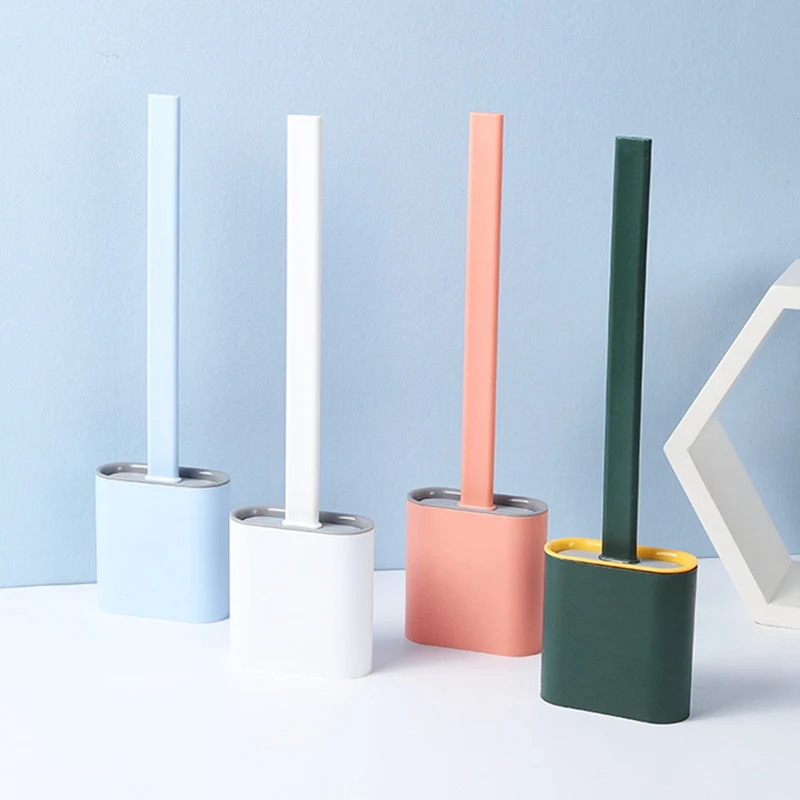 

Silicone Toilet Brush With Toilet Brush Holder Creative Cleaning Brush